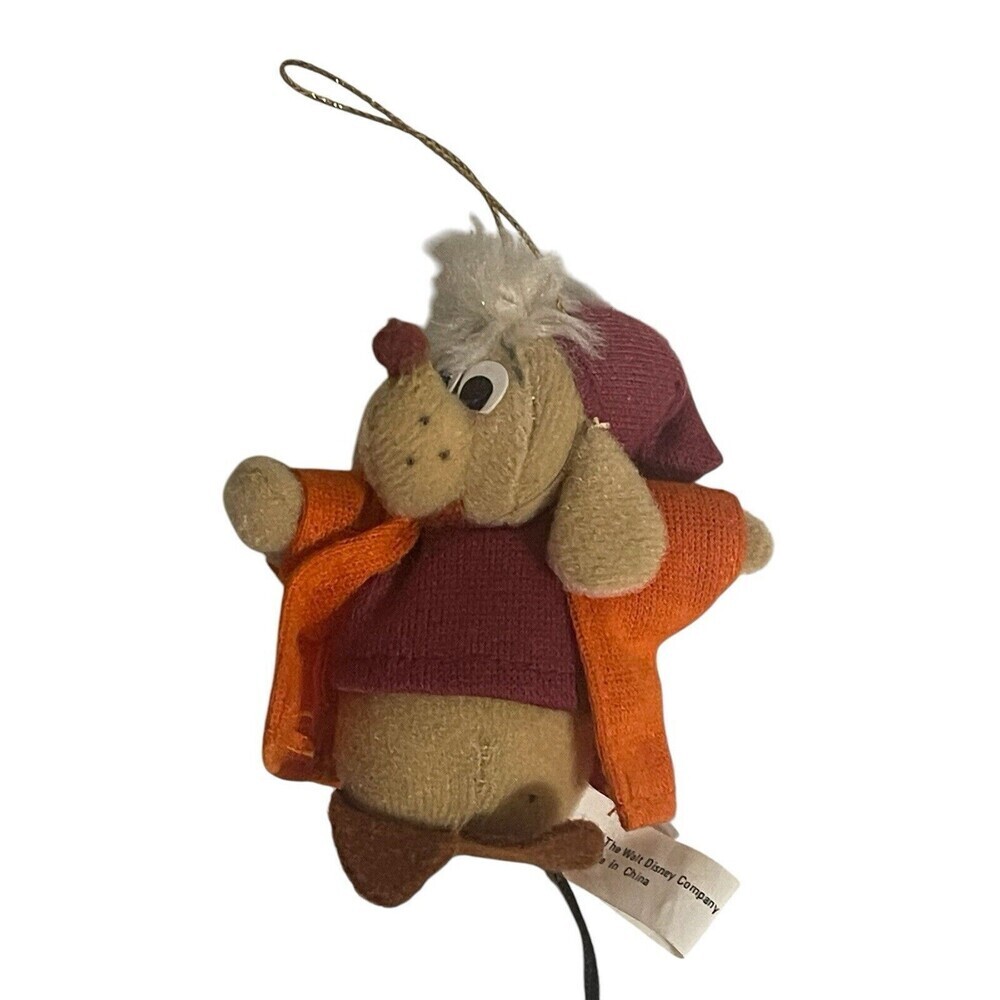 Walt Disney Cinderella Plush Stuffed Jaq The Mouse Christmas Ornament 80’s